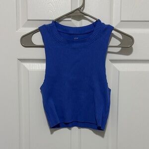 Sleeveless Ribbed Crop Top in Periwinkle